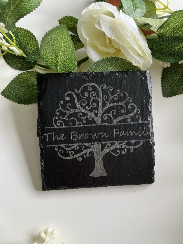 Family Tree Slate Coasters
