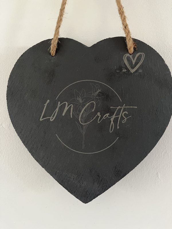 Memorial Slate Heart (20cm)