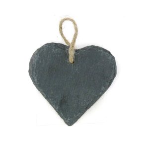 Hanging Slate Heart Decoration (10cm)